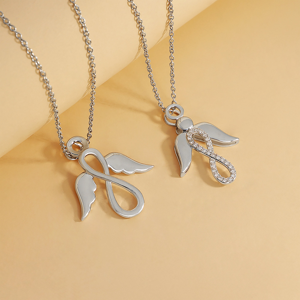 Necklace Personality Pendant Accessories Rose Gold Angel Wings