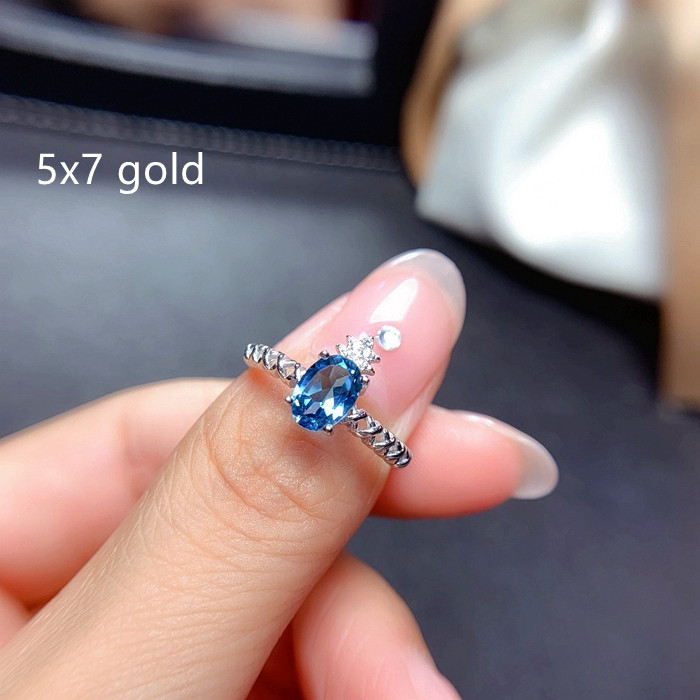 S925 Silver Ring Empty Holding Oval 5x7mm — foto 4