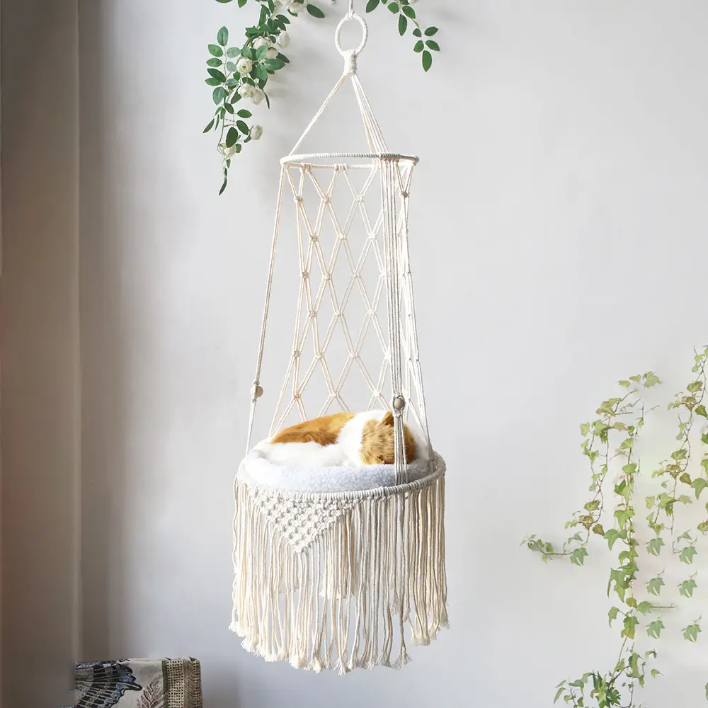 Macrame Hanging Pet Bed Cat Hammock Wall