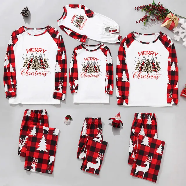 Christmas Home Service Parent child Suit Plaid Stitching Printing A Moml - Shop at LoveMi