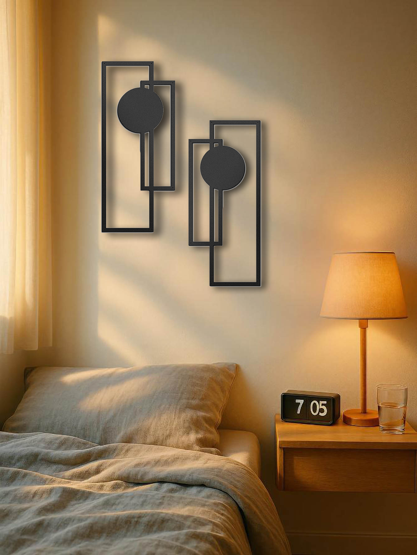 2Pcs Metal Wall Decoration-Minimalist Abstract Geometric