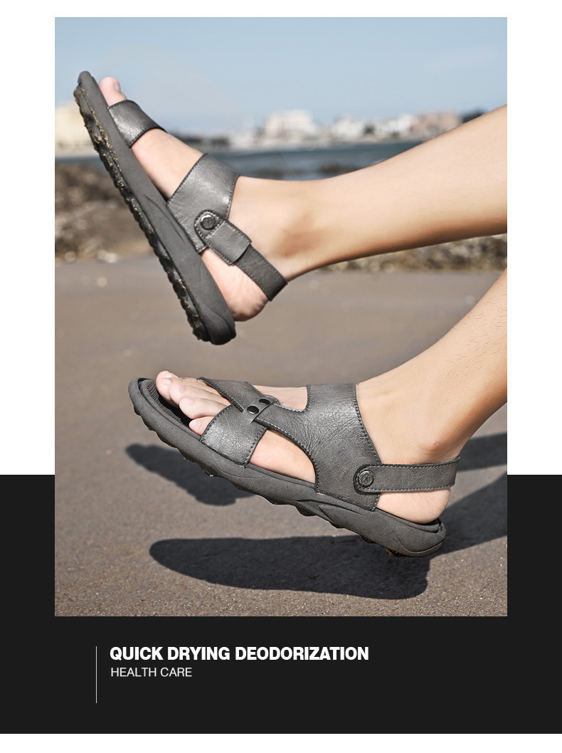 Title 3, Summer Outdoor Beach Leather Slippers Non-slip ...