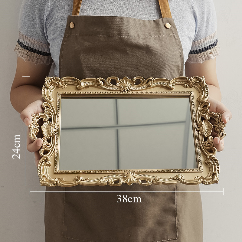 Gold & Silver Vintage Mirror Tray