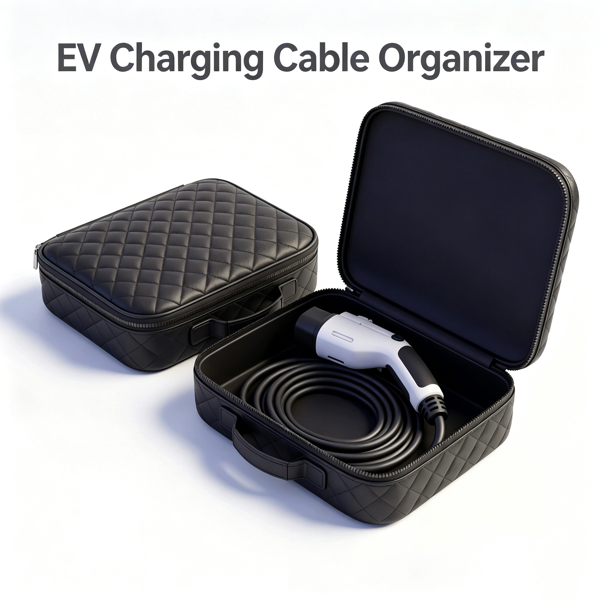 EV Charging Gun Storage Bag, Electric Car Portable Charger Organizer Box, Trunk Charging Cable Storage Pouch