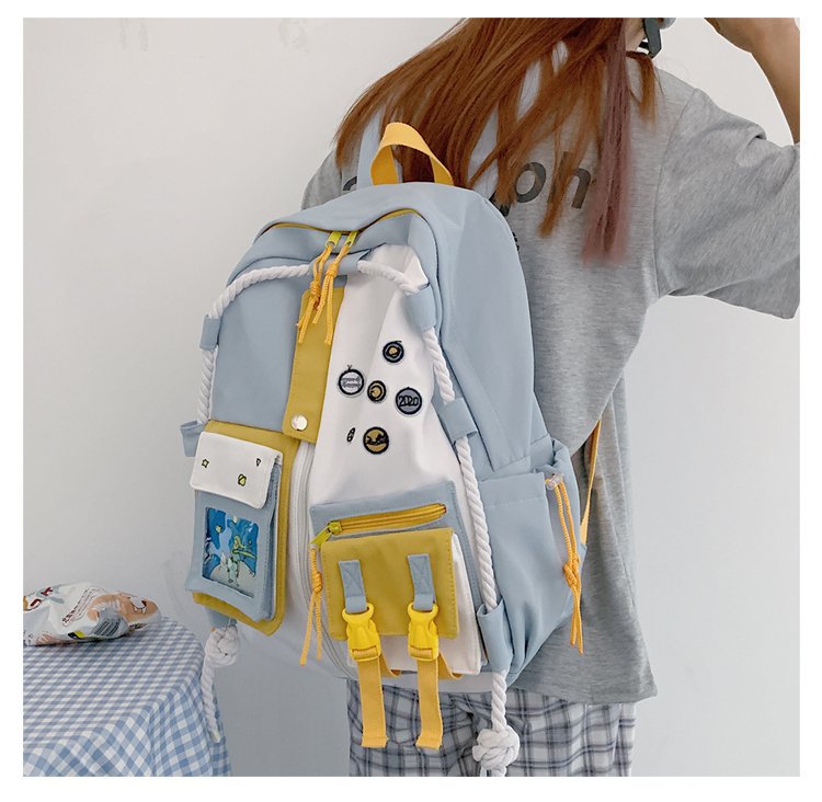 Tooling Backpack Japanese All match Student Schoolbag Female Blue - Shop at LoveMi