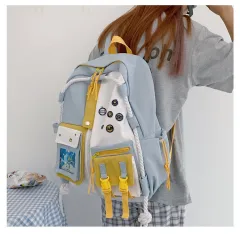 Tooling Backpack Japanese All-match Student Schoolbag Female - Blue - View 1