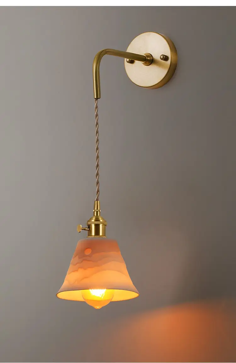 Japanese Retro Nordic Simple Bedside Brass Wall