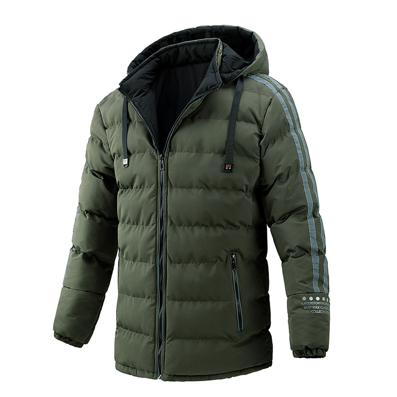 Men's Winter Hooded Cotton-padded Double-sided Bread Jacket
