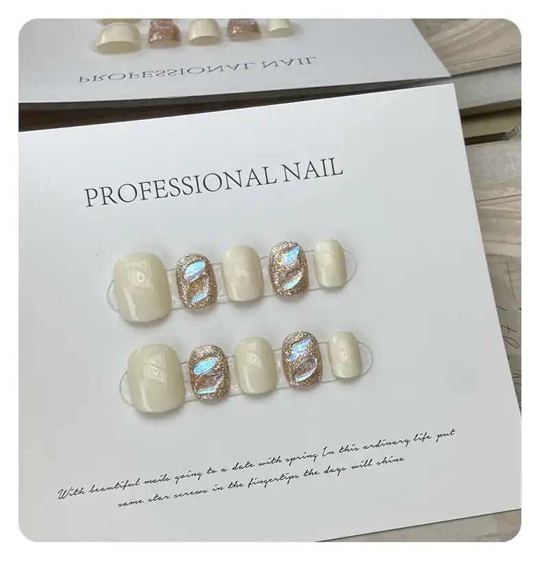 Wear Finished Nail Beauty Pure White Aurora Gem Flash Diamond Handmade