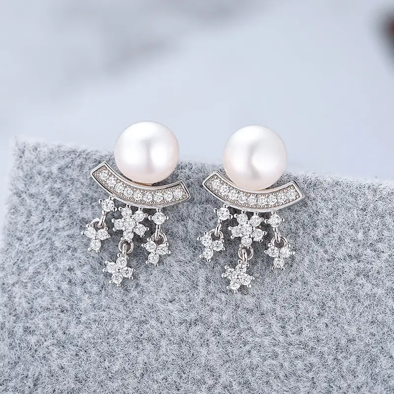 Korean Style Long Snowflake Earrings