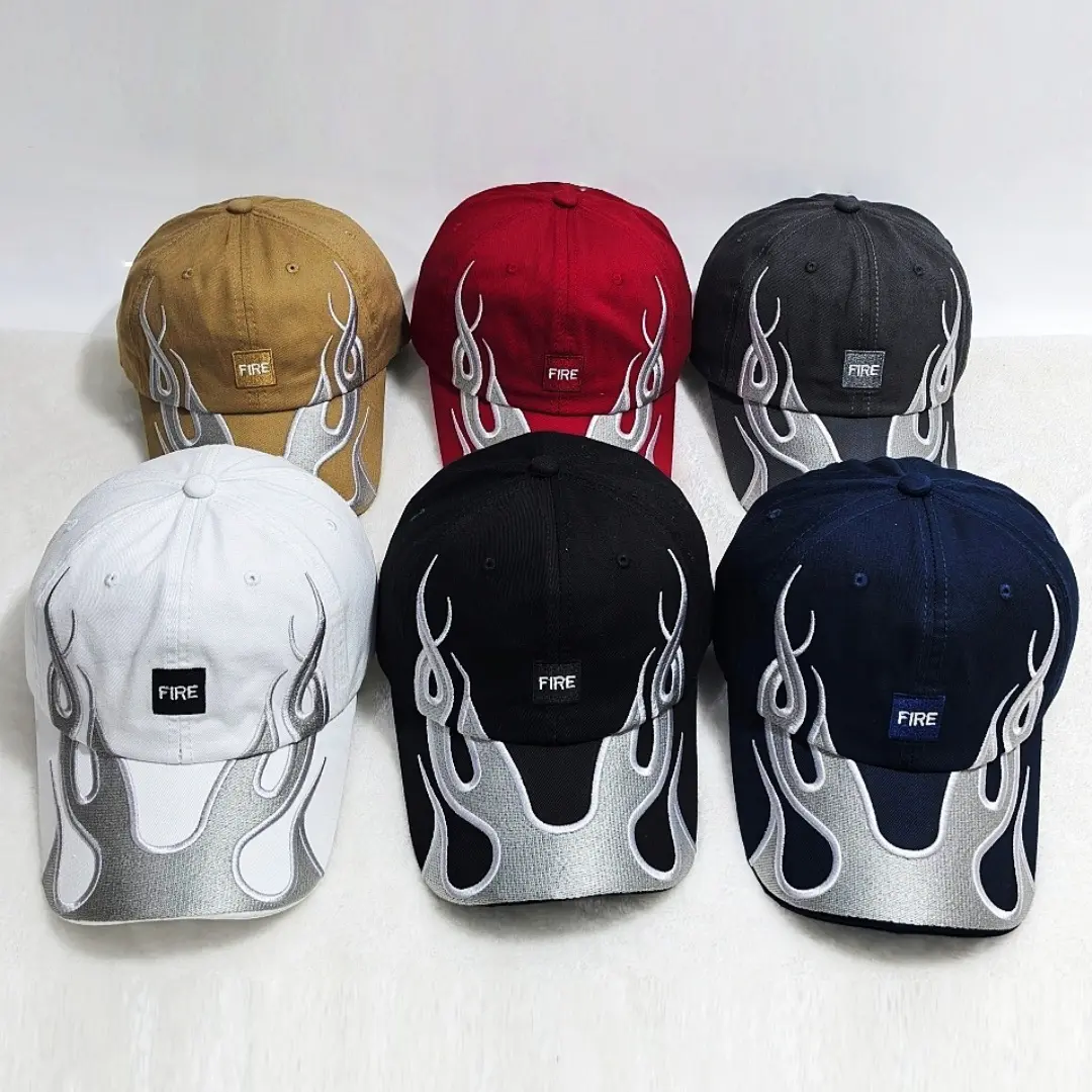 American Retro Hip-hop Style Multi-color Flame Baseball Cap, Simple And Fashionable Patch Letter Baseball Cap, Street Versatile Casual Hat