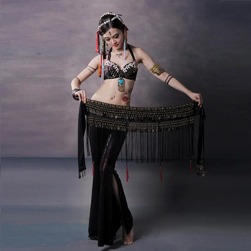 Belly Dance Waist Scarf Performance Tassel Hip