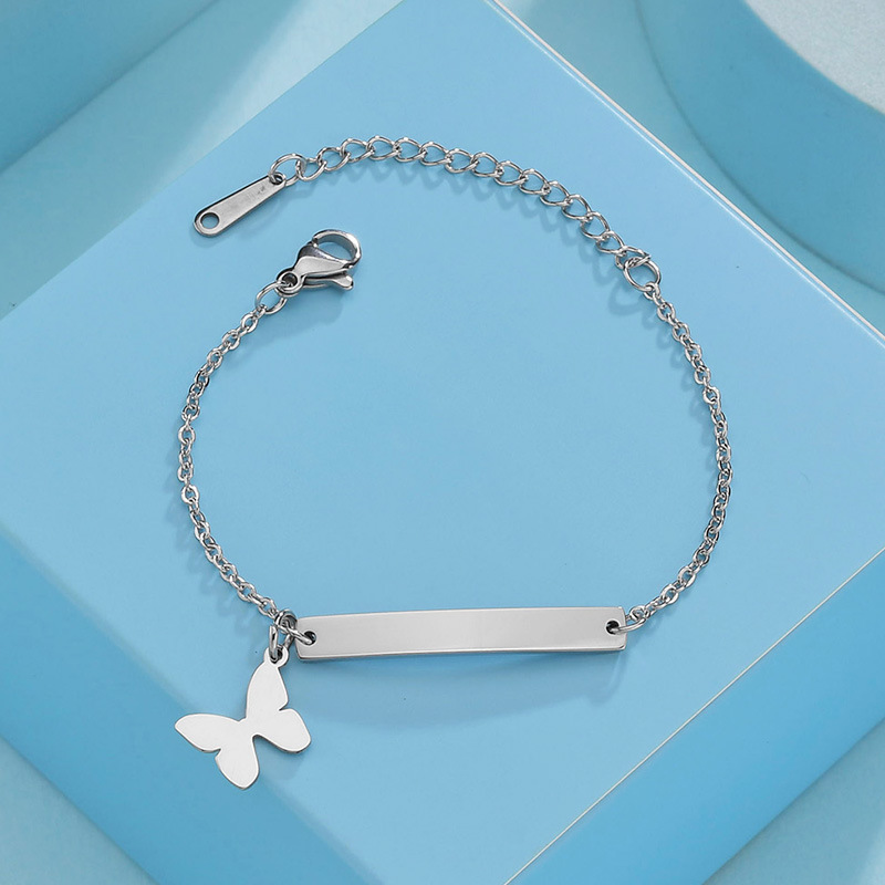 Engravable Stainless Steel Curved Brand Bracelet
