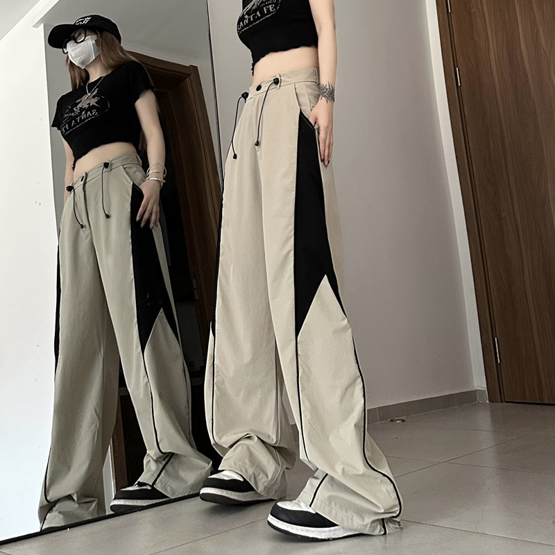 Title 13, Retro Wide-leg Pants for Women, Loose Fit, Draw...