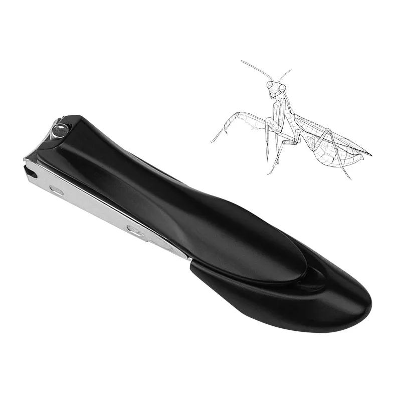 Stainless Steel Mantis Nail Scissors Large Manicure Knife - Black