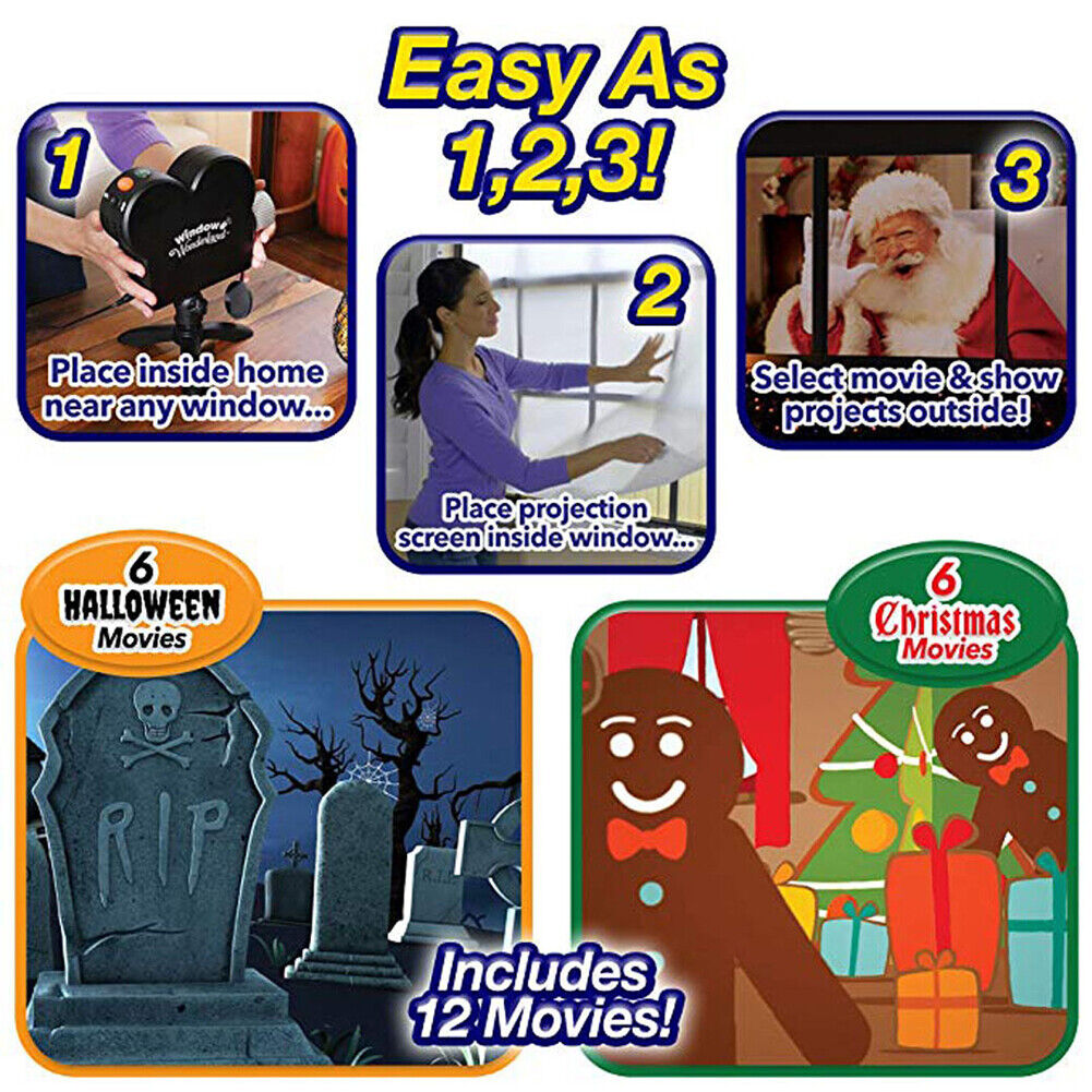 Halloween window projector christmas holographic optical