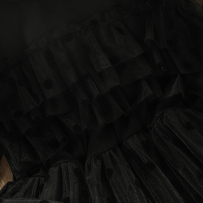 Autumn Children's Fashion Polka Dot Lace Long-sleeved Dress