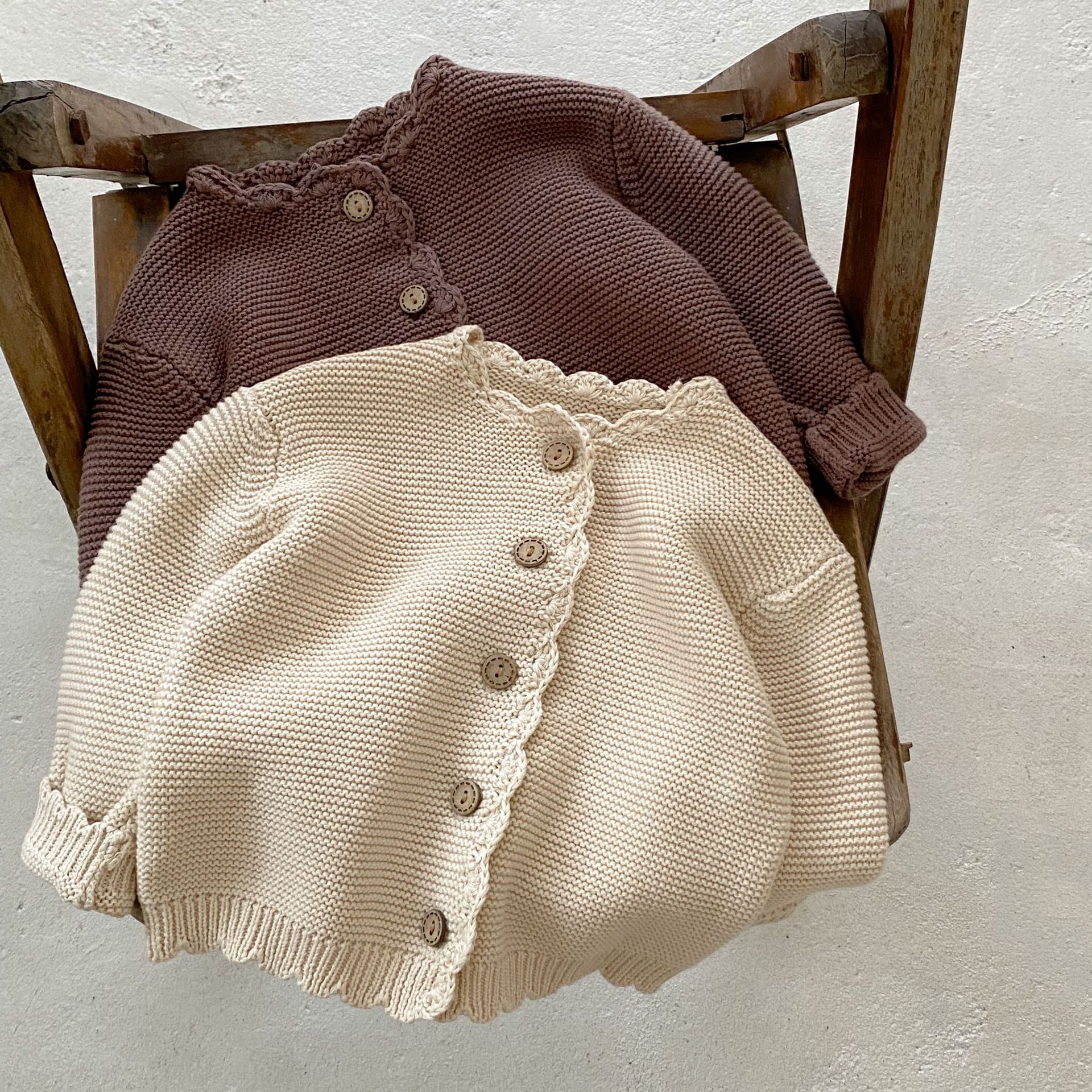 All-match Men And Women Baby Children's Round Neck Handmade Top