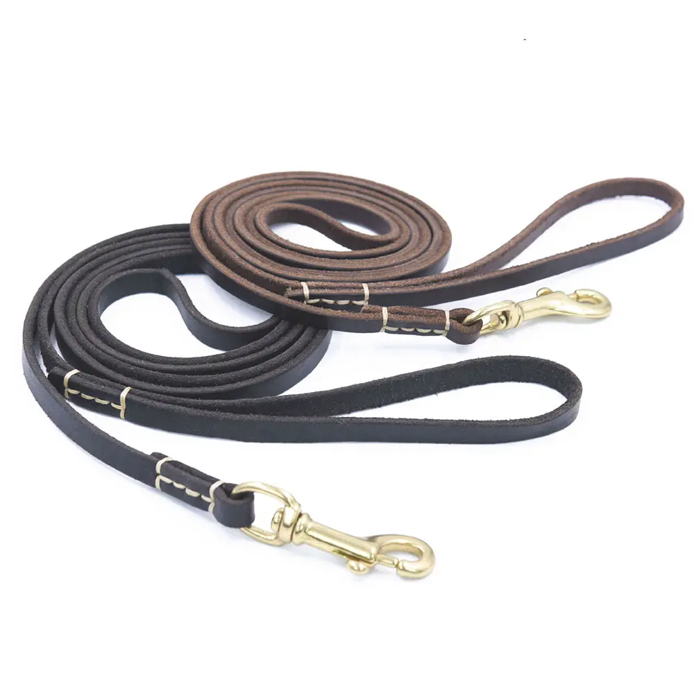 Genuine Leather Dog Leash Quality Handmade Durable Soft Pet