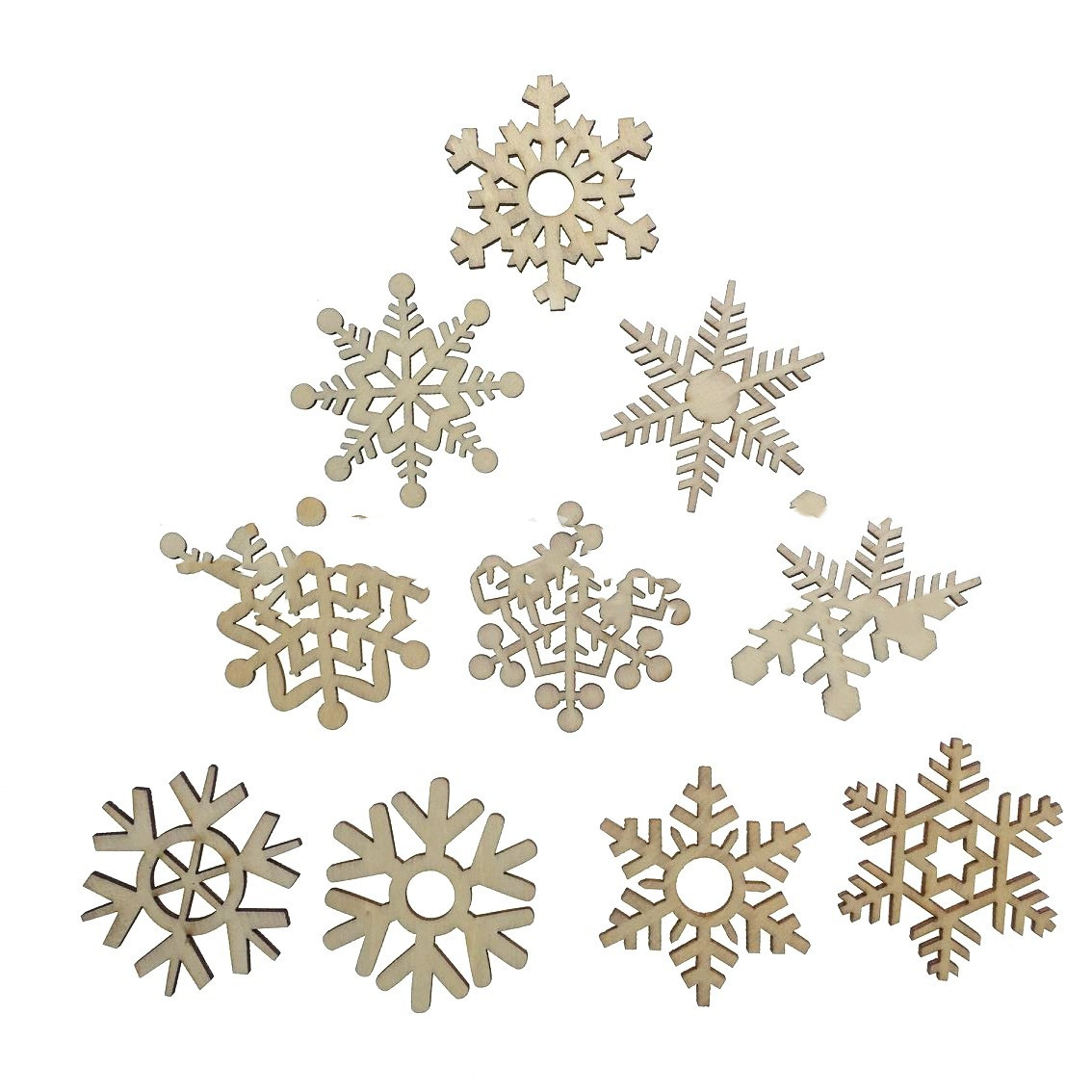 Log Color Hollow Snowflake Wood Chips