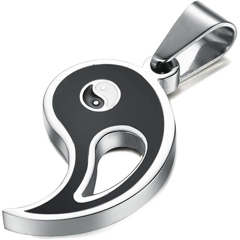 Black And White Tai Chi Pendant Hollow Necklace