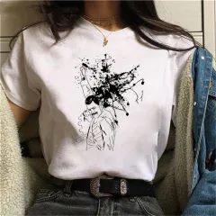 Printed Loose Round Neck Women's Short Sleeve T-shirt - 29442Color-S - View 1