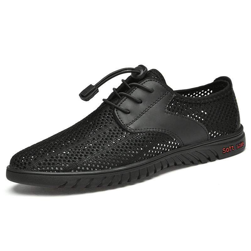 Men's Breathable Mesh Casual Sneakers with Toggle Lacing