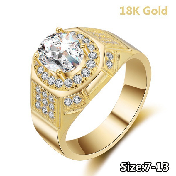 Title 2, 18K Gold Plated AAA Simulated Zircon Men