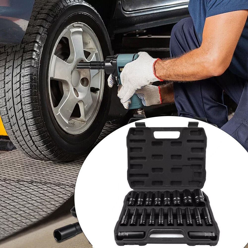 20PCS Deep Impact Socket Set 1 2 Inch Drive Metric 8 - 32mm For Car Truck — image 7