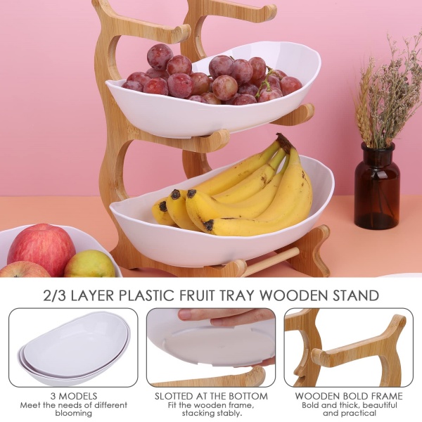 Stacked Fruit Tray Multi-layer Plate Three Compartments Snack Candy Platter Bowl 11