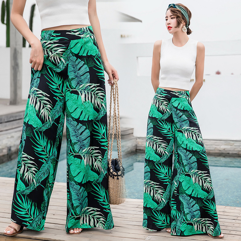 Vintage Bohemian High Waist Swing Wide Leg Pants