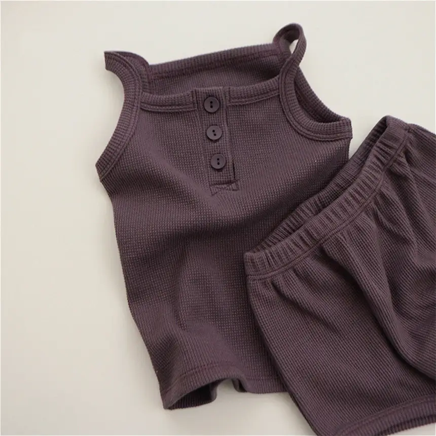 Summer Knitted Suspenders Children's Pajamas Set