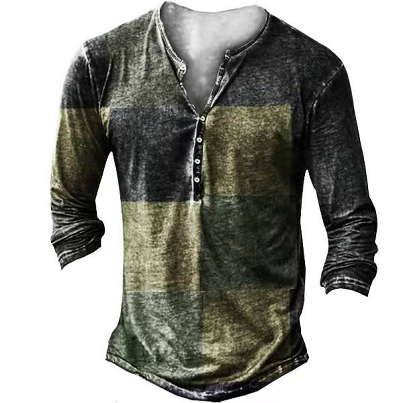 Men's Fashion Casual Digital Print Tops
