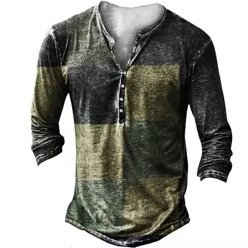 Men's Fashion Casual Digital Print Tops