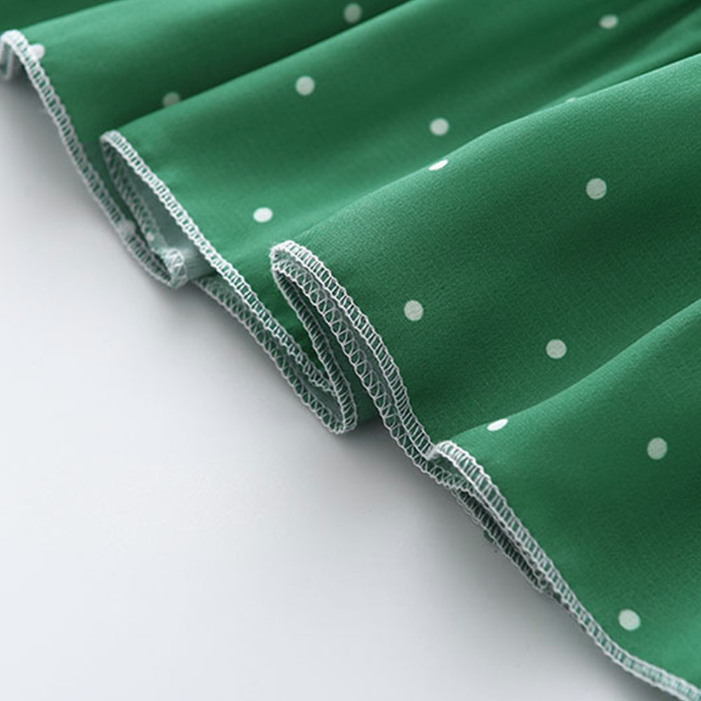 Summer Style French Square Collar Bubble Sleeve Wave