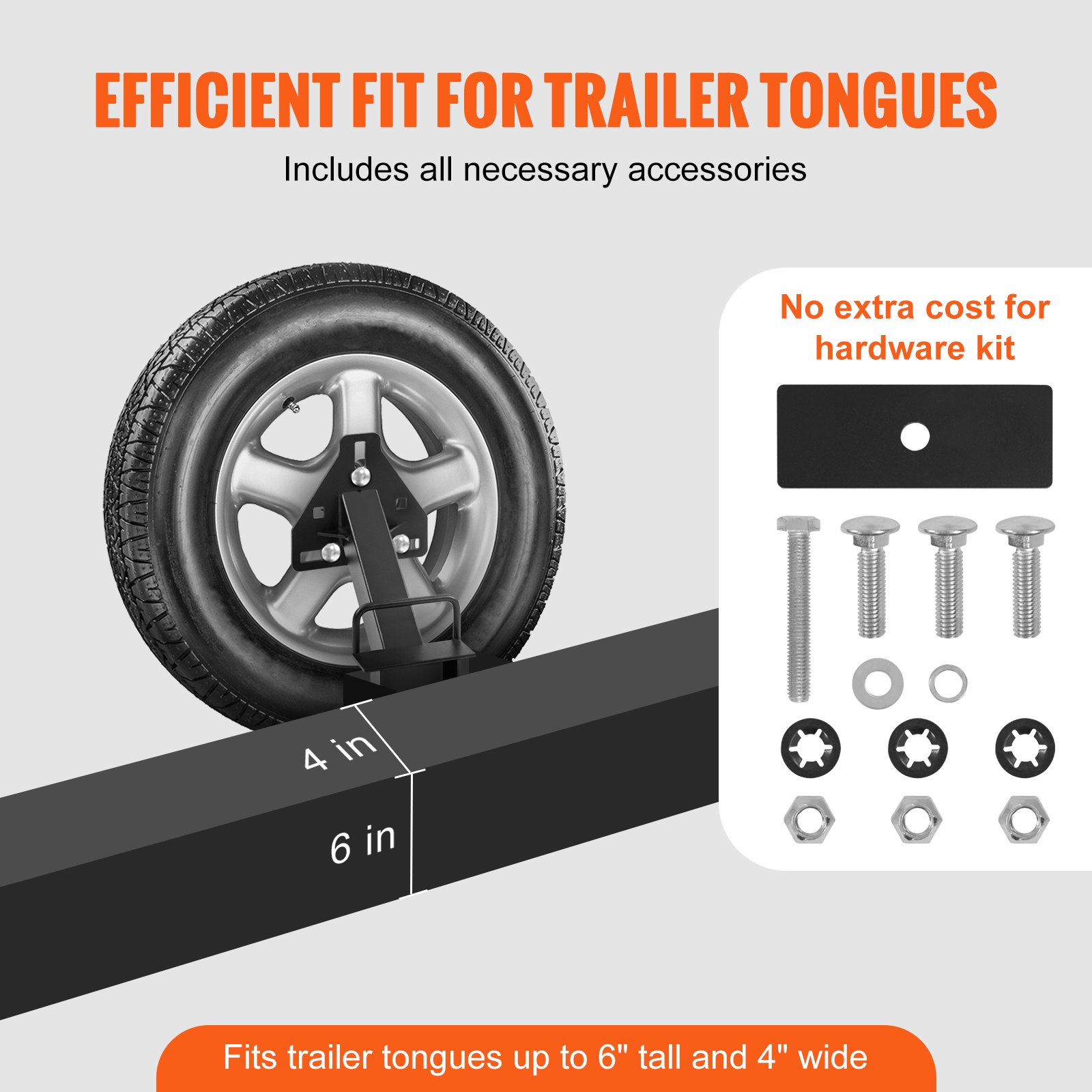 VEVOR Spare Tire Carrier, Trailer Spare Tire Mount, 160 Lbs Capacity, Utility Trailer Accessories Fits… image 3