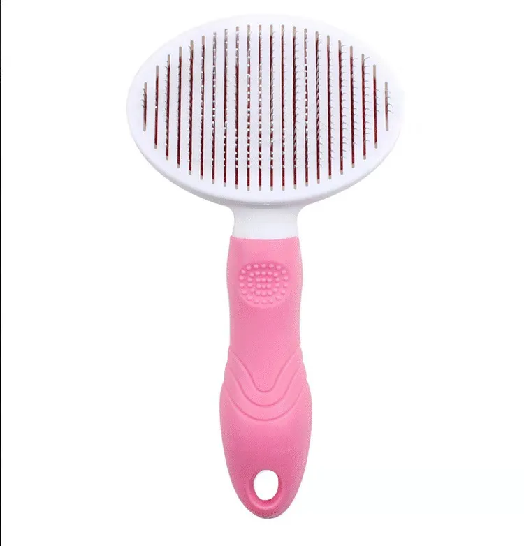Pet Cleaning Supplies Automatic Hair Removal Comb - Pink