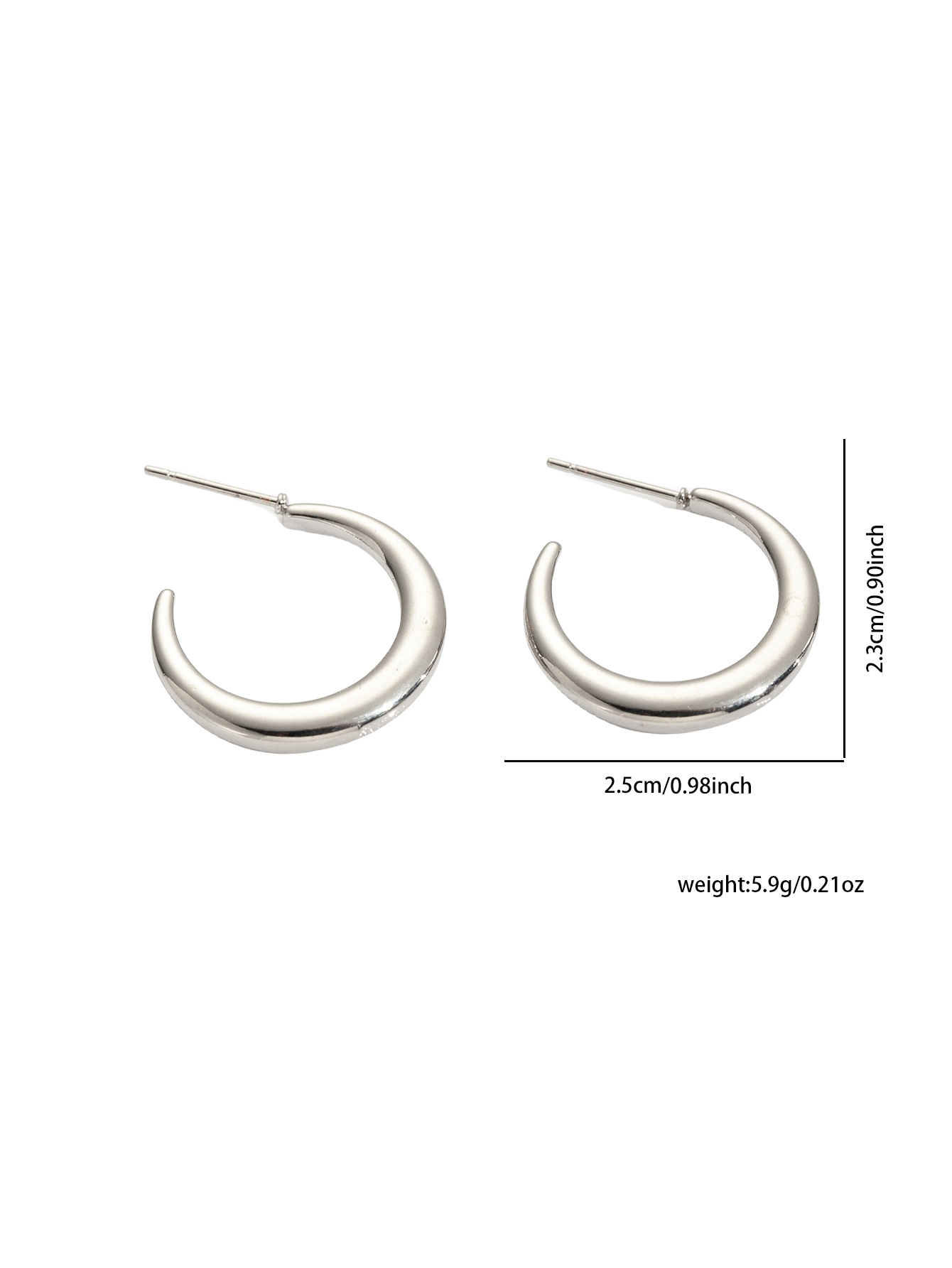 Women Gold Titanium Steel Earrings Niche Minimal Light Luxury Stainless Steel Studs
