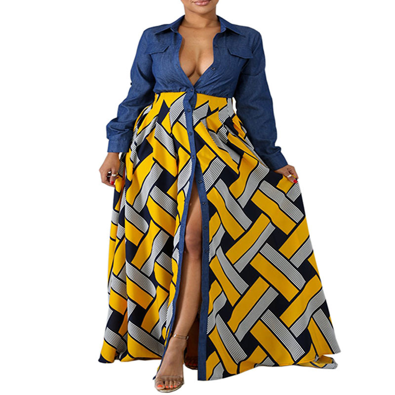 Denim Woven Printed Swing Dress, picture 5 of 5