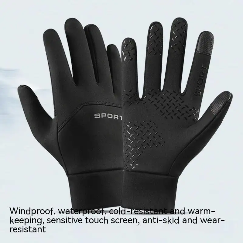 Outdoor Waterproof Autumn and Winter Fleece-lined Thermal Touch Screen