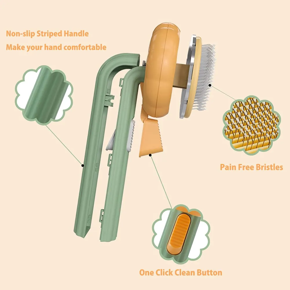 Pumpkin Self Cleaning Slicker Comb For Dog Cat Puppy Rabbit, Grooming Brush Tool Gently Removes Loose Undercoat Tangled Hair – image 5