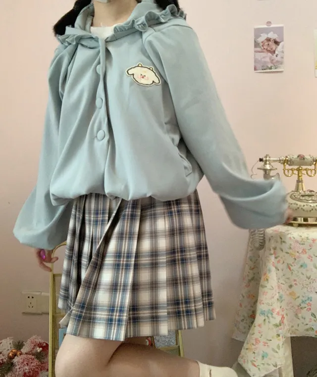 Lamb Bud Short Coat Witch Hat Short Top All Match Student Blue - Shop at LoveMi
