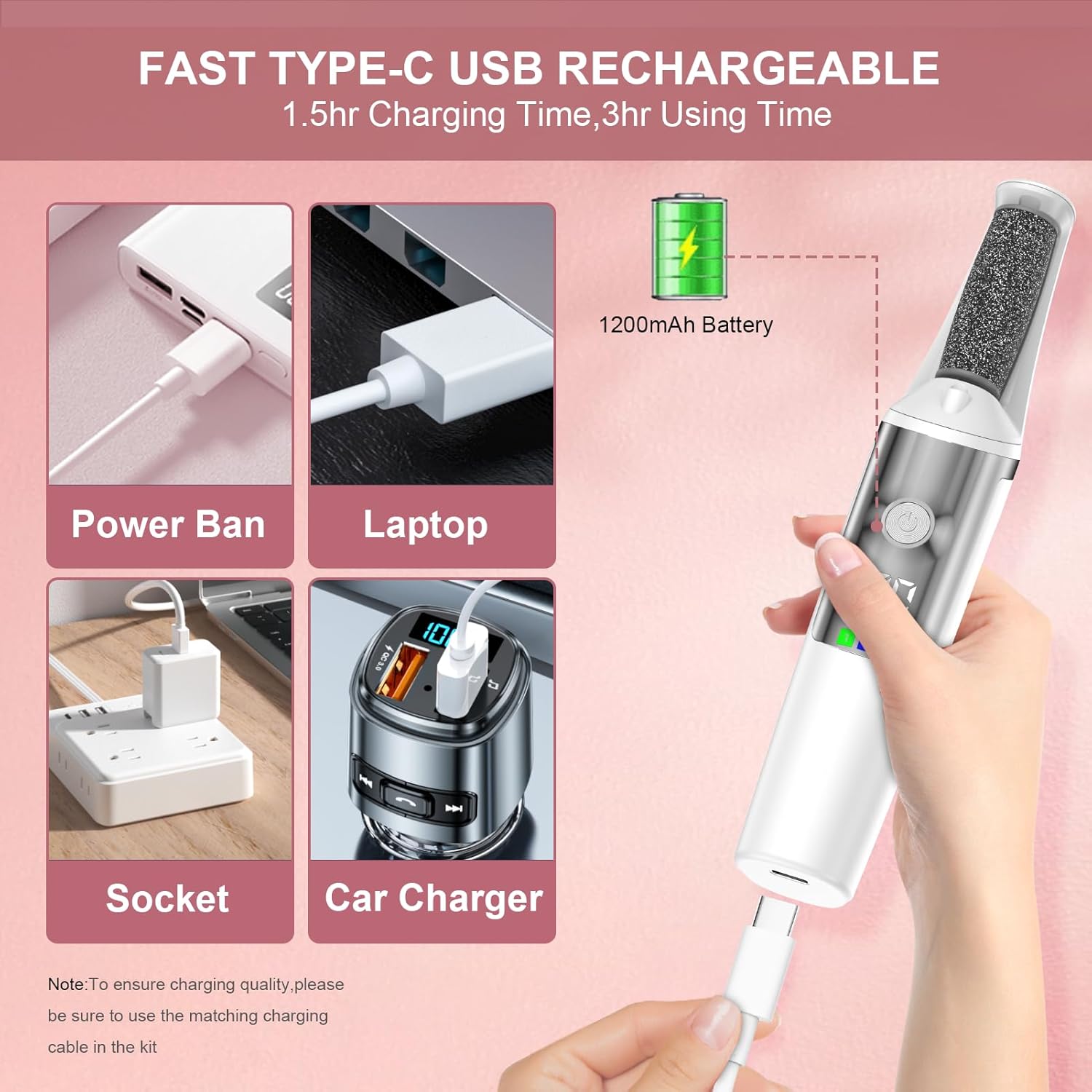 Electric Foot Grinder, Automatic Rubbing, Calluses Removal, And Repair ToolWhite — image 4