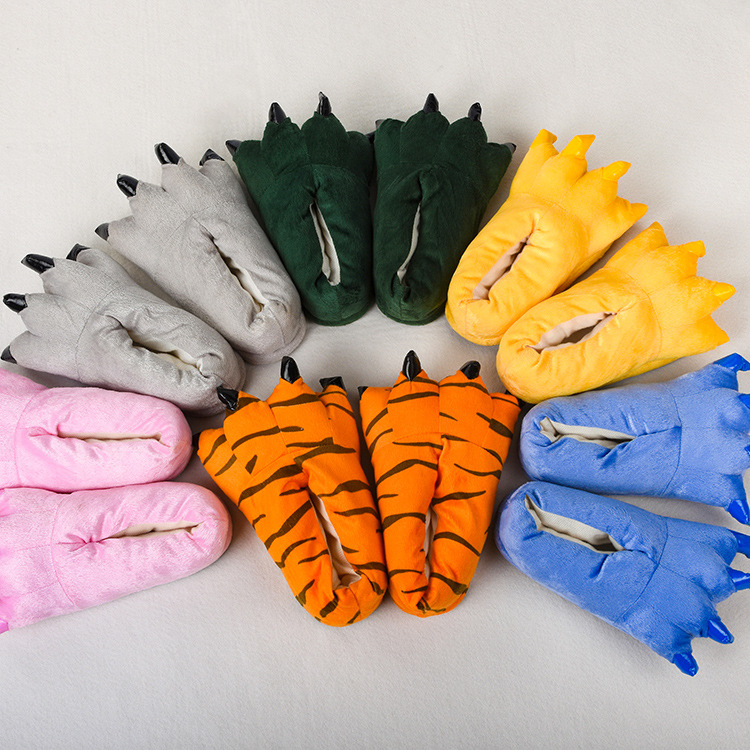 Title 5, Coral Super Soft Fleece Dinosaur Claw Shoes