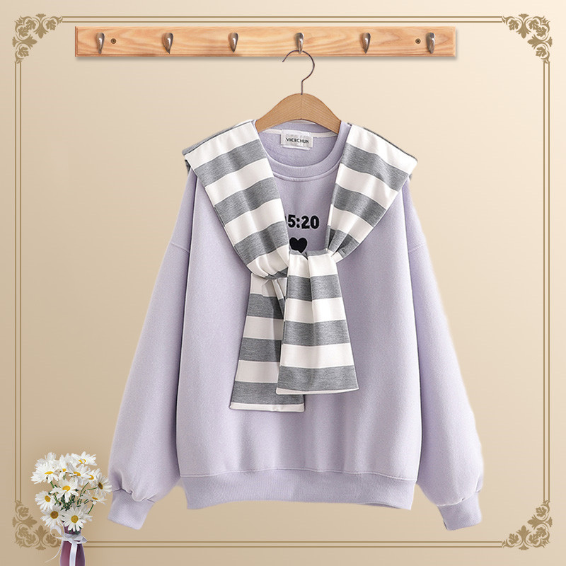 Title 6, Literary love shawl round neck sweater