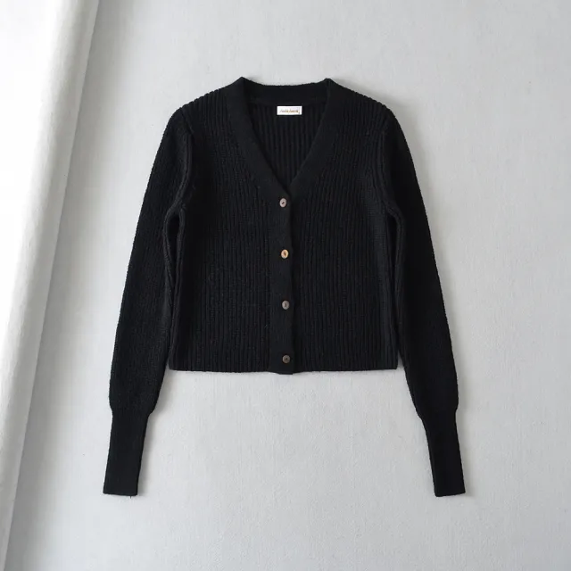 Lazy College Cuff Cuff Mixed Horse Cardigan Black - Shop at LoveMi