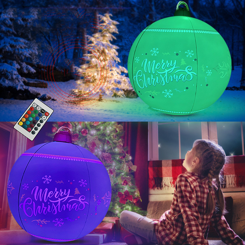 Title 7, Bola Inflable de Navidad Exterior con Luz LED D...