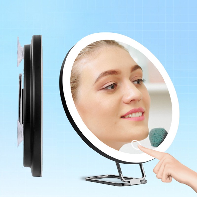 30X Magnifying Mirror With Lights, Large 6'' Makeup Magnifying Mirror, 3Lighted