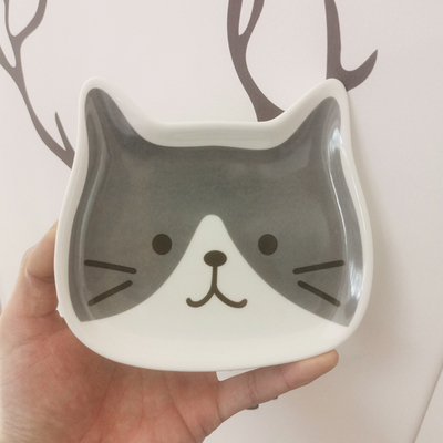 Grey cat dish 13x13cm