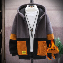 Lamb Coat Wool Cotton-padded Men's Hoodie